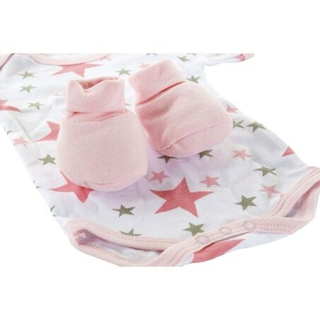 Set di Indumenti DKD Home Decor Azzurro Rosa 0-6 Mesi Cotone Stelle (2 Unità)