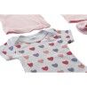 Set di Indumenti DKD Home Decor Bianco Rosa (2 Unità) Cotone 0-6 Mesi