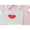 Set di Indumenti DKD Home Decor Bianco Rosa (2 Unità) Cotone 0-6 Mesi