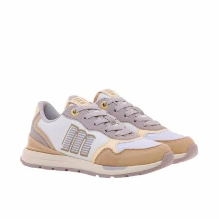 Scarpe da Tennis Casual Mustang Compact Bianco Marrone Chiaro