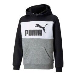 Felpa con Cappuccio Bambino Puma ESS+ Colorblock Hoodie Nero