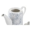 Teiera DKD Home Decor Azzurro Bianco Marrone Legno d'albero della gomma Gres