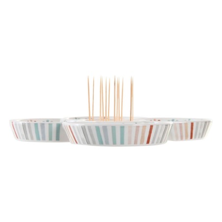 Vassoio per aperitivi DKD Home Decor Multicolore 22 x 22 x 3 cm Gres
