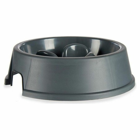 Ciotola ad Alimentazione Lenta per Animali Domestici Antracite Plastica (27 x 7,5 x 27 cm) (12 Unità)
