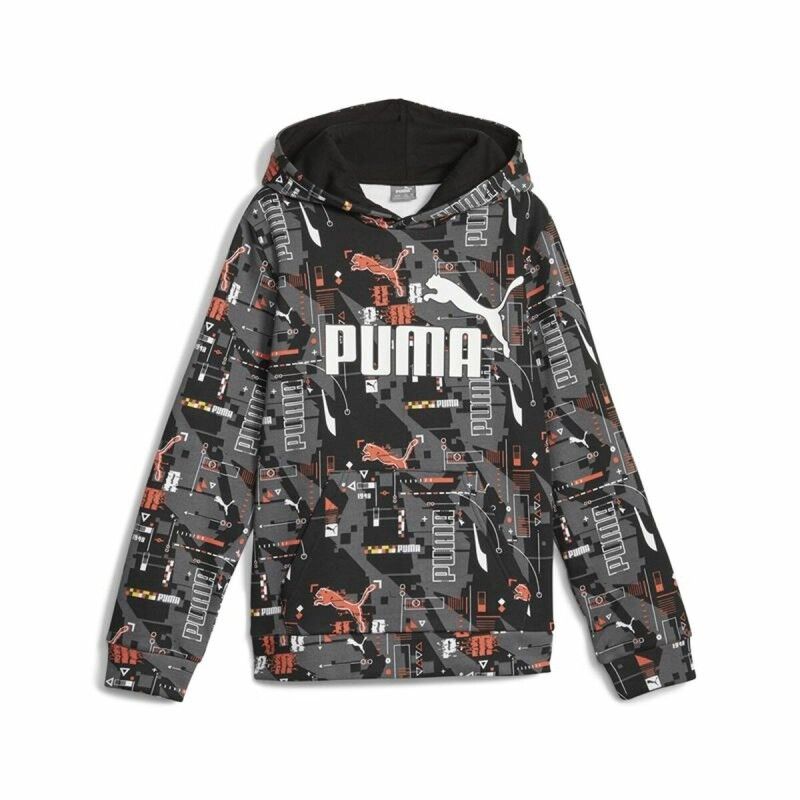 Felpa con Cappuccio Bambino Puma Ess+ Futureverse Aop Nero Felpa con Cappuccio Bambino Puma Ess+ Futureverse Aop Nero