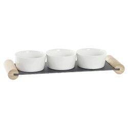Vassoio per aperitivi DKD Home Decor Bianco Nero Gres Lavagna 33 x 10 x 5,8 cm