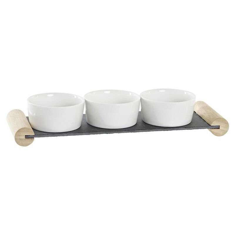 Vassoio per aperitivi DKD Home Decor Bianco Nero Gres Lavagna 33 x 10 x 5,8 cm Vassoio per aperitivi DKD Home Decor Bianco Nero Gres Lavagna 33 x 10 x 5,8 cm