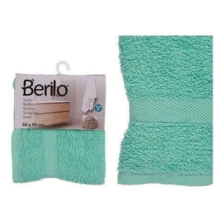 Telo da bagno Berilo 5312 Turchese 80 % cotone 20 % Poliestere 50 x 90 cm (6 Unità)