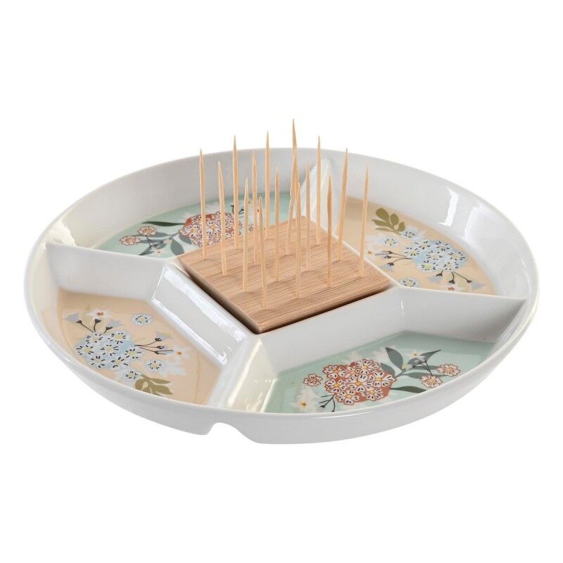 Vassoio per aperitivi DKD Home Decor 23,5 x 23,5 x 3 cm Verde Gres Vassoio per aperitivi DKD Home Decor 23,5 x 23,5 x 3 cm Verde Gres