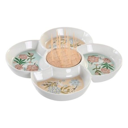 Vassoio per aperitivi DKD Home Decor Verde 22 x 22 x 3 cm Gres