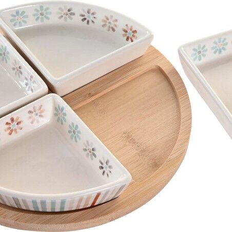 Vassoio per aperitivi DKD Home Decor 21,5 x 21,5 x 1 cm Multicolore Gres