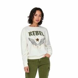 Felpa senza Cappuccio Donna Only Onllayla L/S Wings Bianco
