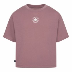 Maglia a Maniche Corte per Bambini Converse Chuck Patch Boxy Salmone