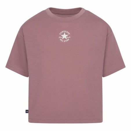 Maglia a Maniche Corte per Bambini Converse Chuck Patch Boxy Salmone
