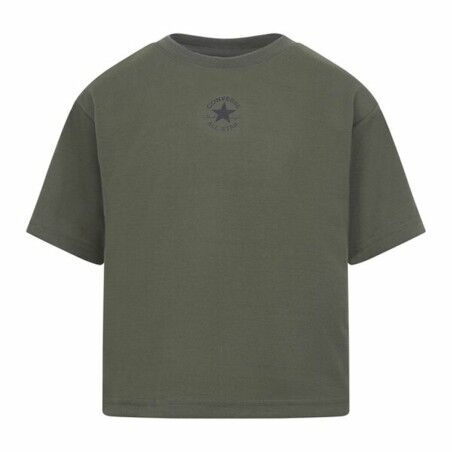 Maglia a Maniche Corte per Bambini Converse Chuck Patch Boxy Oliva