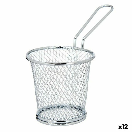 Cestino per Servire Aperitivi Kinvara W8088S Argentato Metallo 15,5 x 12 x 8 cm (12 Unità)