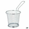 Cestino per Servire Aperitivi Kinvara W8088S Argentato Metallo 15,5 x 12 x 8 cm (12 Unità)