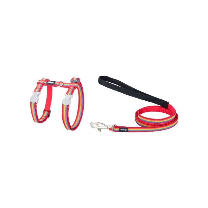 Imbracatura per Cani Red Dingo Rainbow 21-35 cm Rosso Multicolore Imbracatura per Cani Red Dingo Rainbow 21-35 cm Rosso Multicolore