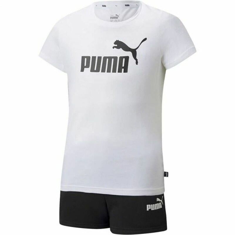 Completo Sportivo per Bambini Puma Logo Tee Bianco Completo Sportivo per Bambini Puma Logo Tee Bianco
