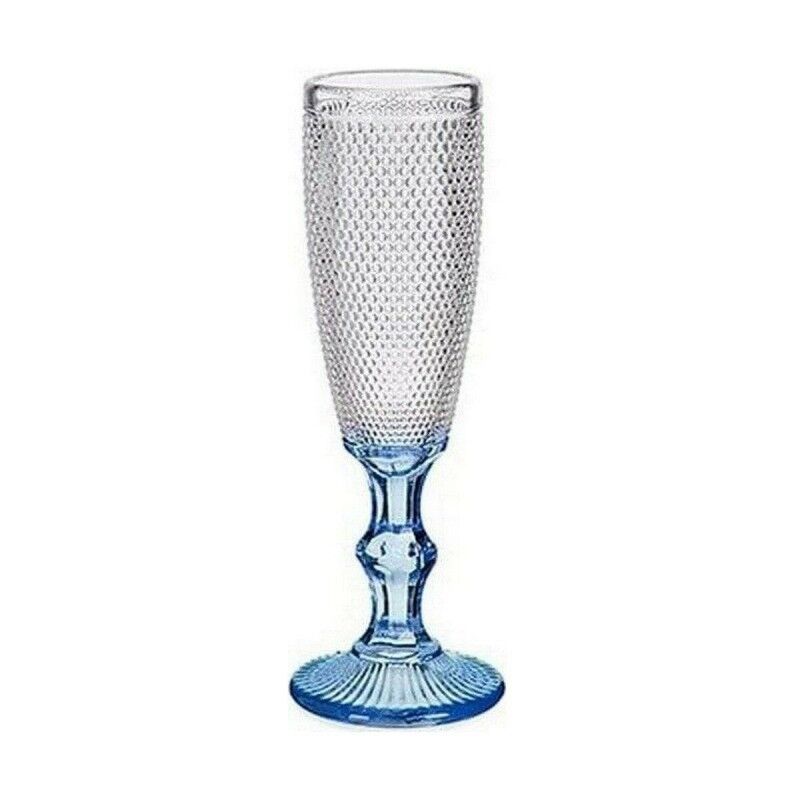 Calice da champagne Vivalto PR05720ZD/BHA6 BLUE Azzurro Trasparente Vetro 180 ml Punti (6 Unità)