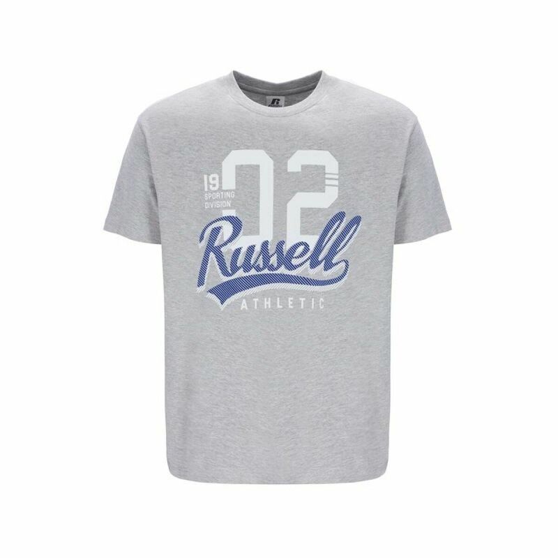 Maglia a Maniche Corte Uomo Russell Athletic Amt A30101 Grigio Maglia a Maniche Corte Uomo Russell Athletic Amt A30101 Grigio