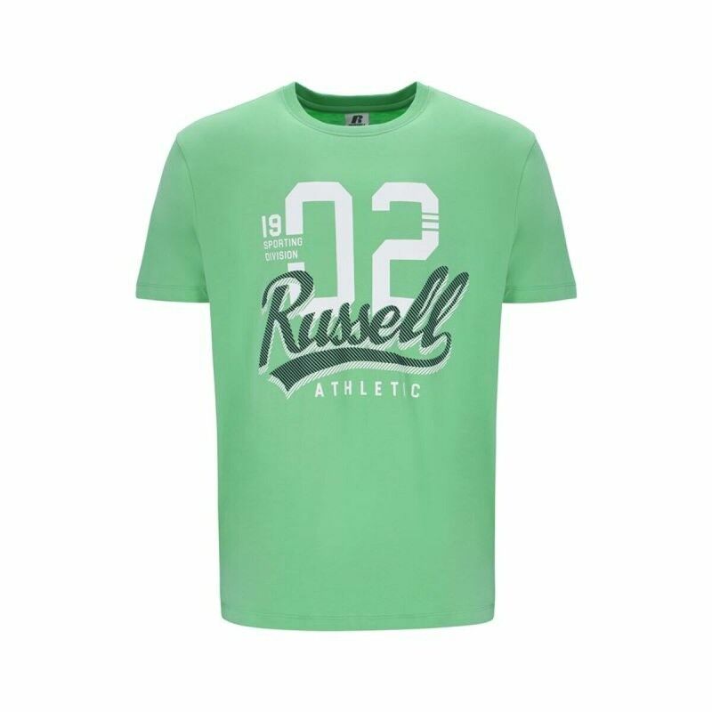 Maglia a Maniche Corte Uomo Russell Athletic Amt A30101 Verde Verde Chiaro Maglia a Maniche Corte Uomo Russell Athletic Amt A30101 Verde Verde Chiaro