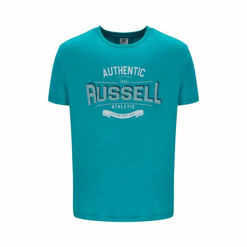 Maglia a Maniche Corte Uomo Russell Athletic Amt A30081 Acquamarina Maglia a Maniche Corte Uomo Russell Athletic Amt A30081 Acquamarina