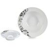 Piatto per Pasta Bianco Nero 23 x 6,5 x 23 cm Porcellana (16 Unità)