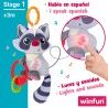 Peluche con Sonagli Winfun Procione 14,5 x 20 x 9,5 cm (6 Unità)