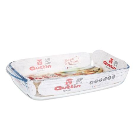 Pirofila da Forno Quttin   Trasparente Vetro Rettangolare 4,2 L 38,8 x 23,9 x 6,6 cm (6 Unità)