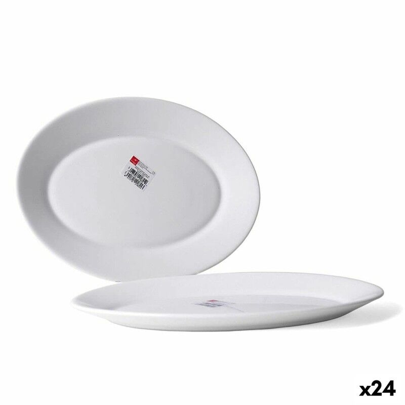 Teglia da Cucina Bormioli Toledo Bianco Vetro Ovale 30 x 21 x 2,7 cm (24 Unità) Teglia da Cucina Bormioli Toledo Bianco Vetro Ovale 30 x 21 x 2,7 cm (24 Unità)