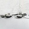 Piatto da pranzo Bidasoa Fosil Nero Ceramica Ovale 28 x 24,8 x 2,5 cm (6 Unità)