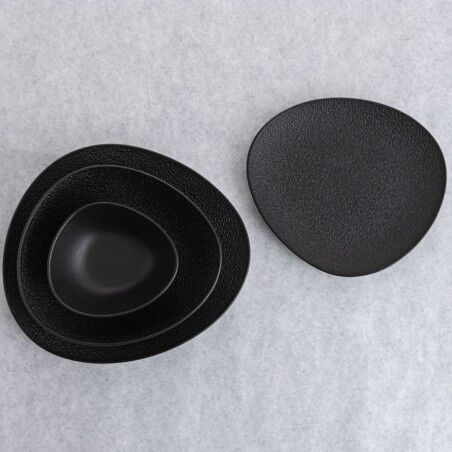Piatto da pranzo Bidasoa Fosil Nero Ceramica Ovale 28 x 24,8 x 2,5 cm (6 Unità)