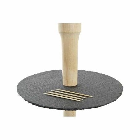 Vassoio per aperitivi DKD Home Decor Stand a 3 piani Bambù Lavagna 28 x 28 x 39,5 cm