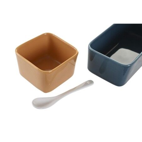 Set da Aperitivo DKD Home Decor Porcellana Multicolore Bambù 5 Pezzi (27 x 26 x 8 cm)