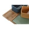 Set da Aperitivo DKD Home Decor Porcellana Multicolore Bambù 5 Pezzi (27 x 26 x 8 cm)
