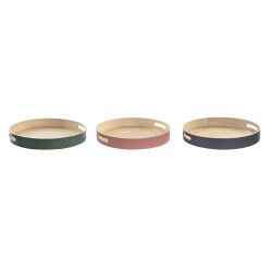 Vassoio DKD Home Decor 38 x 38 x 5,5 cm (3 Pezzi)