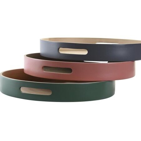 Vassoio DKD Home Decor 38 x 38 x 5,5 cm (3 Pezzi)
