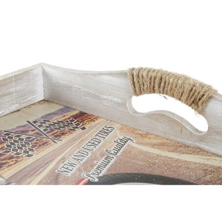 Set di Vassoi DKD Home Decor Multicolore Legno MDF 40 x 30 x 6 cm (2 Unità)