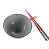 Set per Sushi DKD Home Decor 30 x 21 x 7 cm Nero Gres Orientale (6 Pezzi)