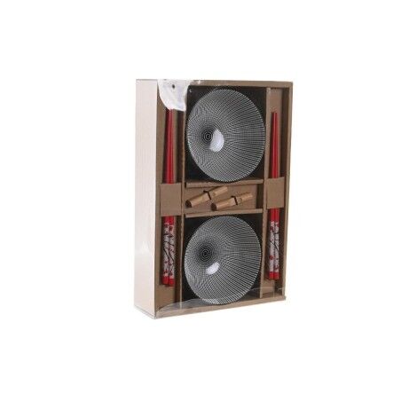 Set per Sushi DKD Home Decor 30 x 21 x 7 cm Nero Gres Orientale (6 Pezzi)