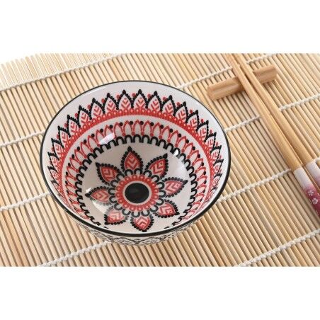 Set per Sushi DKD Home Decor 14,5 x 14,5 x 31 cm Multicolore Mandala Gres Orientale (16 Pezzi)
