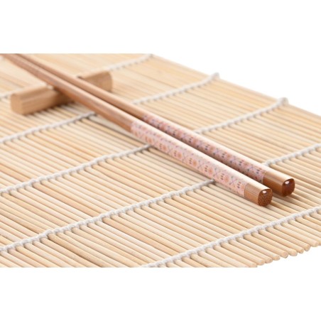 Set per Sushi DKD Home Decor 14,5 x 14,5 x 31 cm Fucsia Mandala Gres Orientale (16 Pezzi)