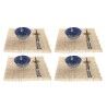 Set per Sushi DKD Home Decor 14,5 x 14,5 x 31 cm Nero Azzurro Gres Orientale (16 Pezzi)