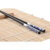 Set per Sushi DKD Home Decor 14,5 x 14,5 x 31 cm Nero Azzurro Gres Orientale (16 Pezzi)