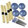 Set per Sushi DKD Home Decor 14,5 x 14,5 x 31 cm Nero Azzurro Gres Orientale (16 Pezzi)