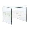 Comodino DKD Home Decor Bianco Trasparente Cristallo Legno MDF 50 x 40 x 45,5 cm