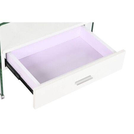 Comodino DKD Home Decor Bianco Trasparente Cristallo Legno MDF 50 x 40 x 45,5 cm
