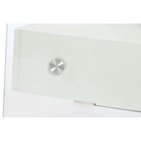 Comodino DKD Home Decor Bianco Trasparente Cristallo Legno MDF 50 x 40 x 45,5 cm