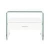 Comodino DKD Home Decor Bianco Trasparente Cristallo Legno MDF 50 x 40 x 45,5 cm